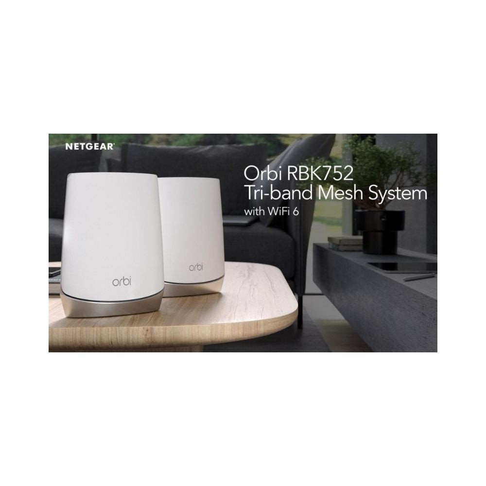 Netgear Orbi AX4200 Tri-Band Wi-Fi 6 Mesh System (2 Pack) - RBK752