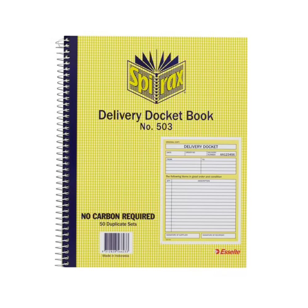 5 Pack x Spirax Delivery Docket Book No.503