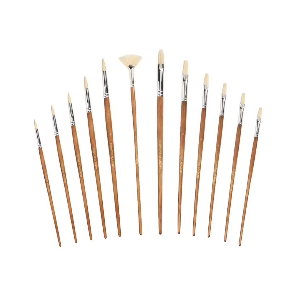 Derwent Academy Hog Hair Paintbrush 12 Pack
