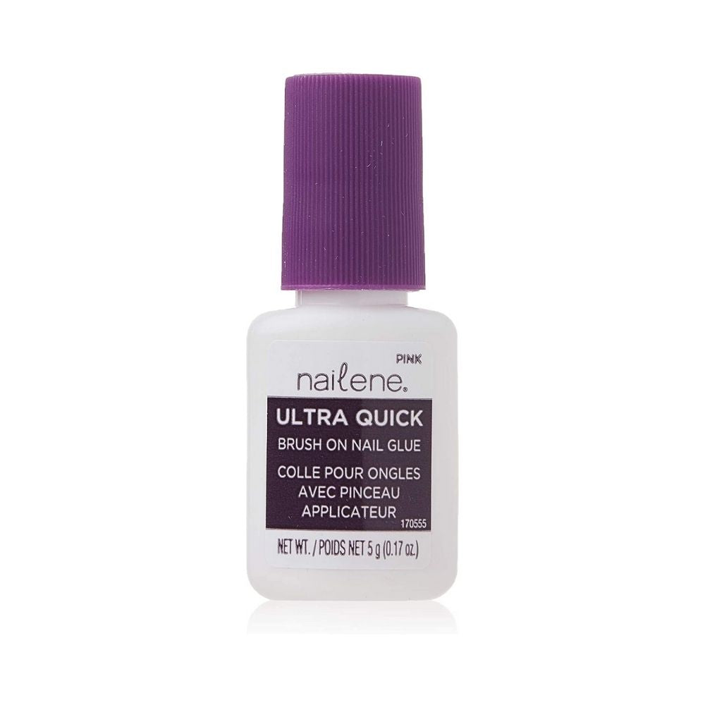 Nailene Ultra Quick Brush On Glue Pink - 5g