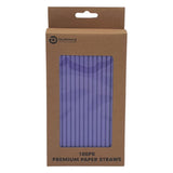 Eco Biodegradable Material Premium Paper Straws - 100PK