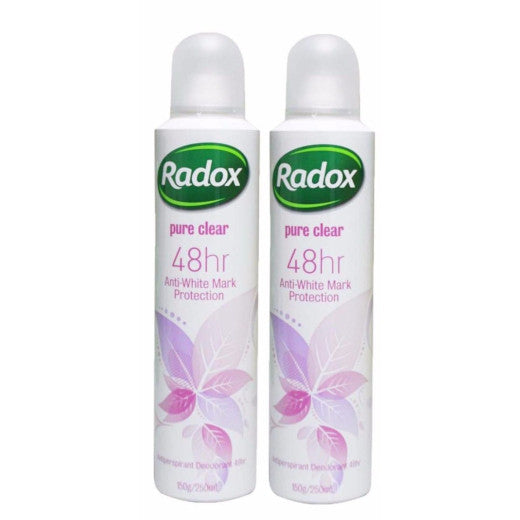 Radox Women 48Hr Antiperspirant Deodorant Body Spray Pure Clear 150g (2 Pack)