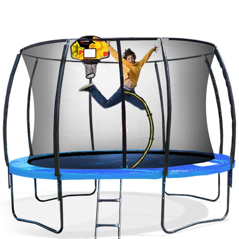Kahuna Pro 12ft Trampoline with Mat, Reversible Pad, Basketball Set