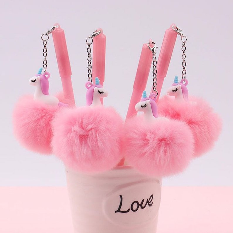 Unicorn Pom Pom Pen