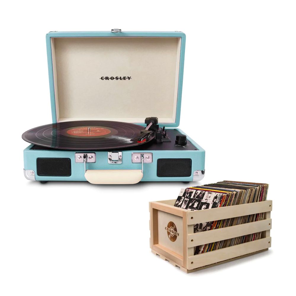 Crosley Cruiser Bluetooth Turntable + Free Record Storage Crate