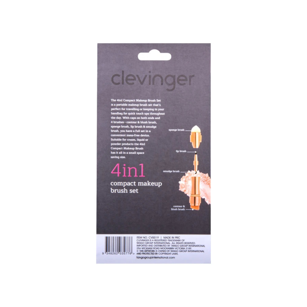Clevinger 4 in 1 Compact Makeup Brush Set