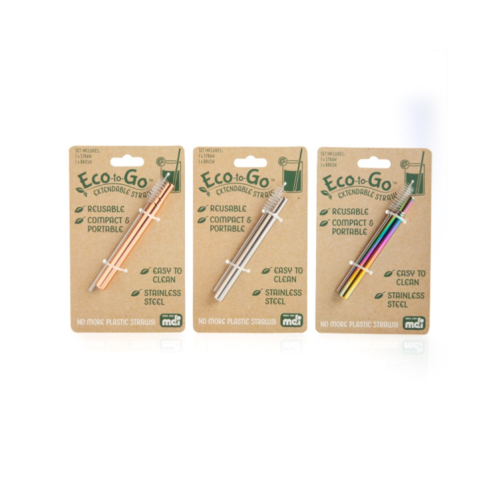 Eco-to-Go Steel Extendable Straw with Cleaning Brush