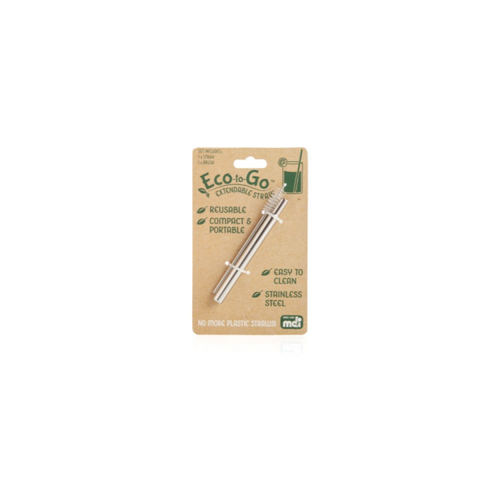 Eco-to-Go Steel Extendable Straw with Cleaning Brush