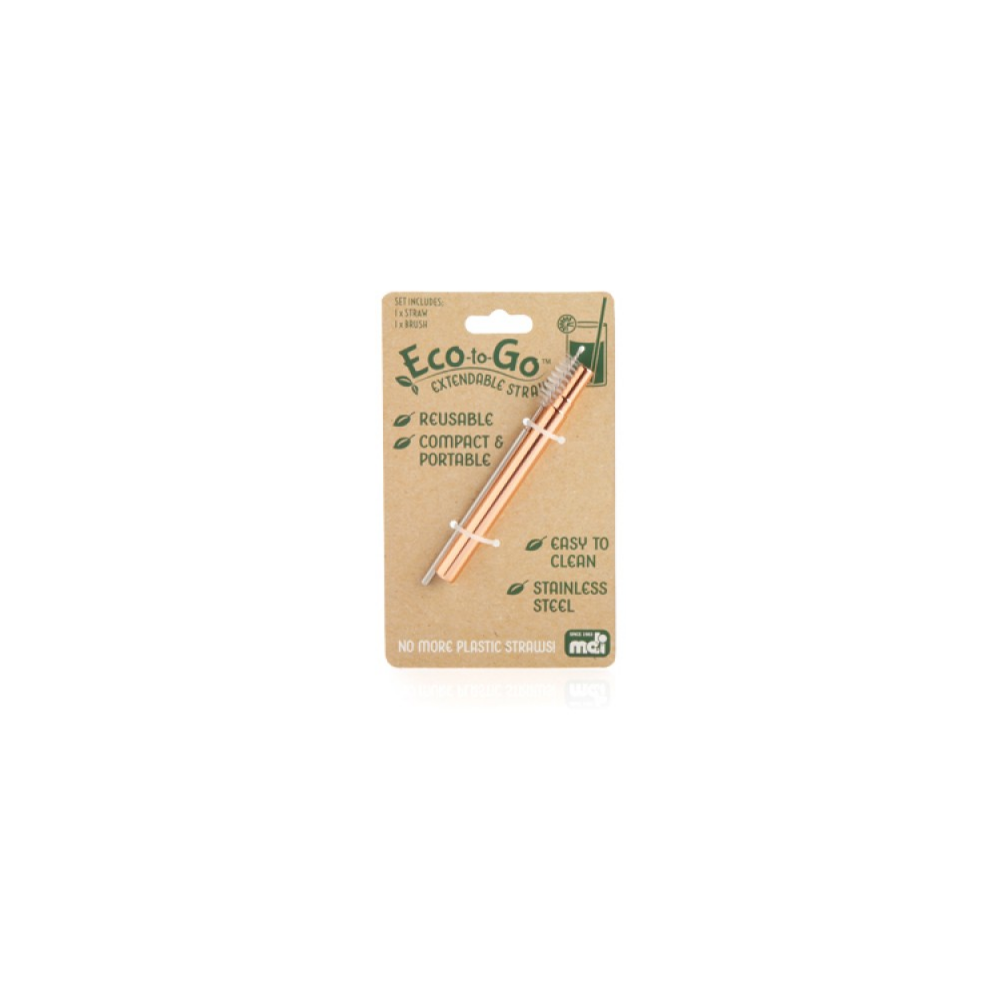 Eco-to-Go Steel Extendable Straw with Cleaning Brush
