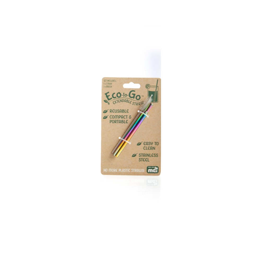Eco-to-Go Steel Extendable Straw with Cleaning Brush
