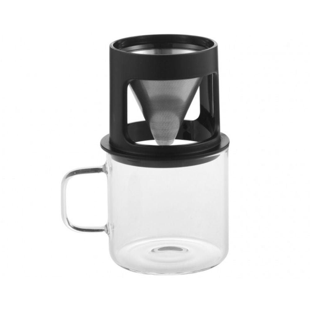 Sherwood Home 300ml Brew Glass Coffee Cup and Metal Filter Paper