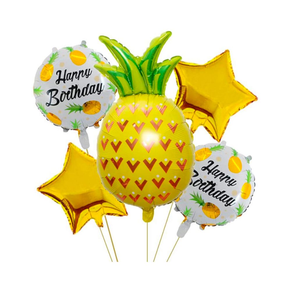 5 Piece Pineapple Birthday Balloon set
