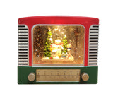 Swirling Snowman Vintage Radio
