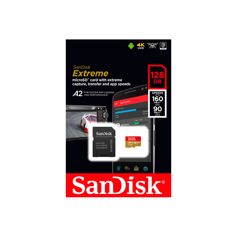 SanDisk 128GB Extreme Pro microSDXC Memory Card (160MB/s)