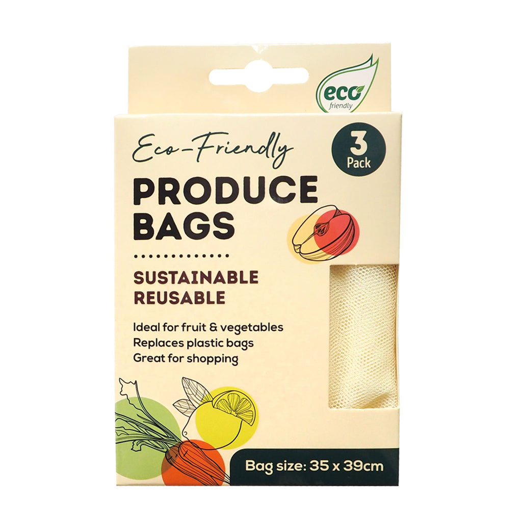 Eco-Friendly Produce Bags - 35x39cm - 3 Pack