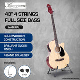 Acoustic Bass Guitar Karrera 43in with electric pickup - Natural