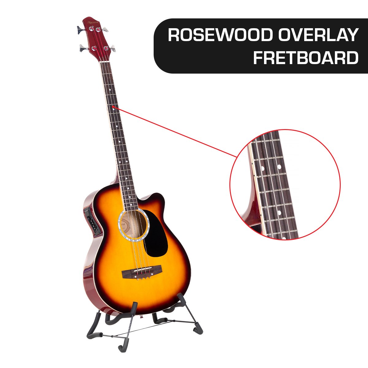 Karrera 43in Acoustic Bass Guitar Sunburst