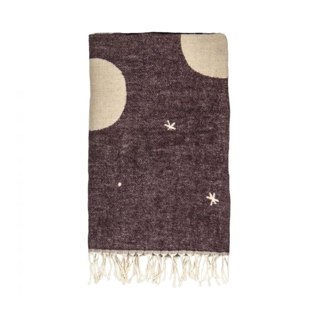 Emporium Celeste Jacquard Throw 136x180cm - Charcoal/Ivory