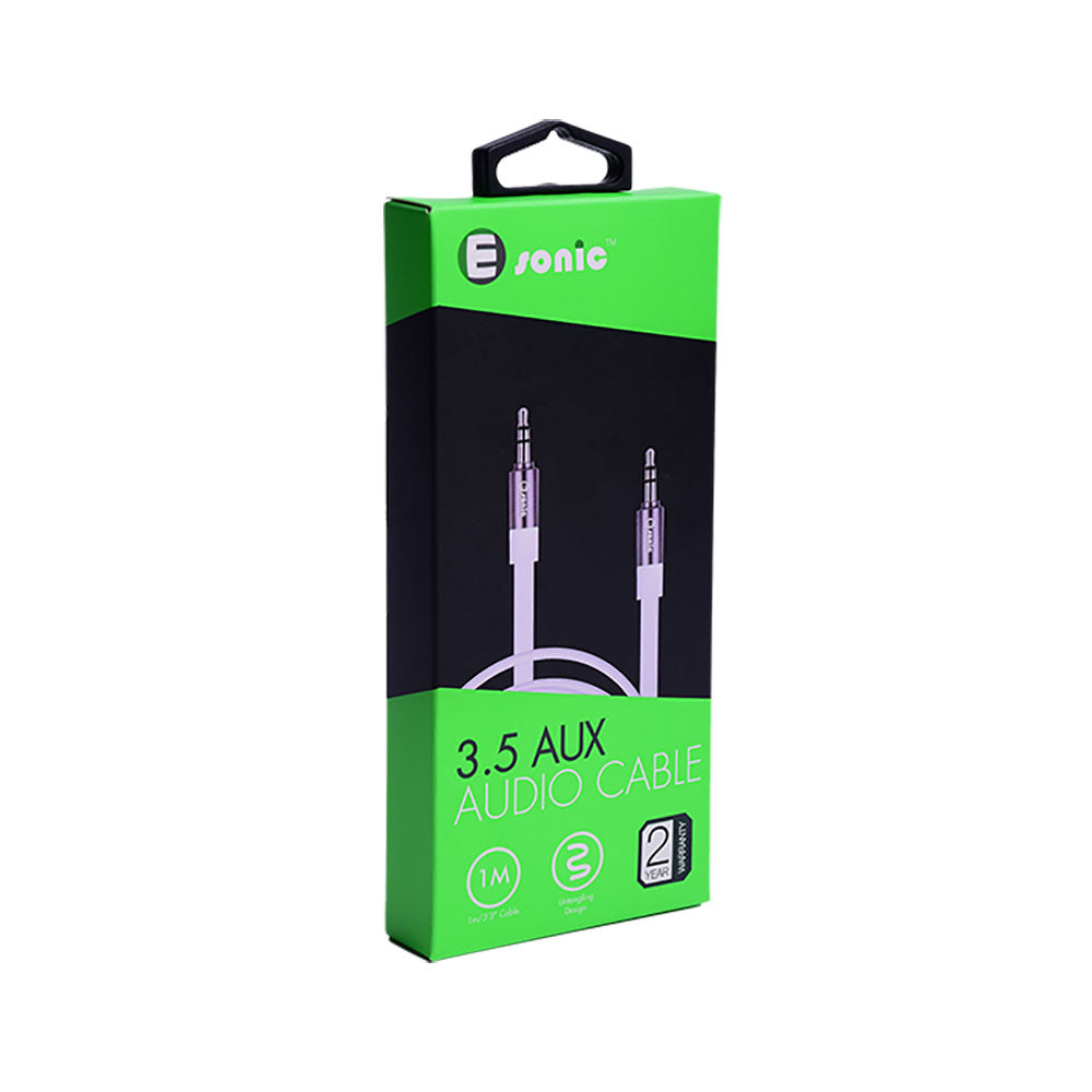Esonic 3.5 Aux Metallic Audio Flat Cable - 1m