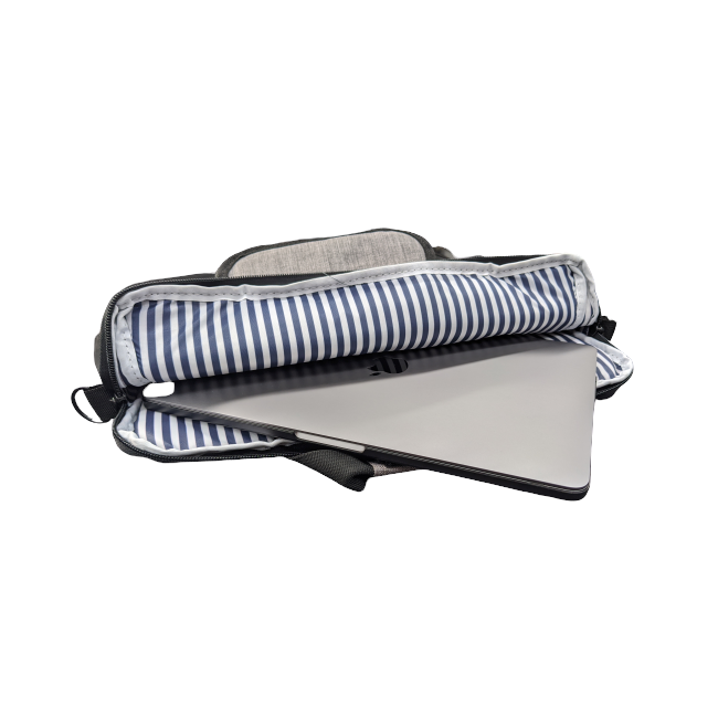 Jack Bee Grey Canvas Laptop Bag