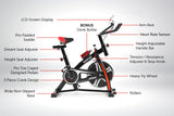 Powertrain Home Gym Flywheel Exercise Spin Bike - Black