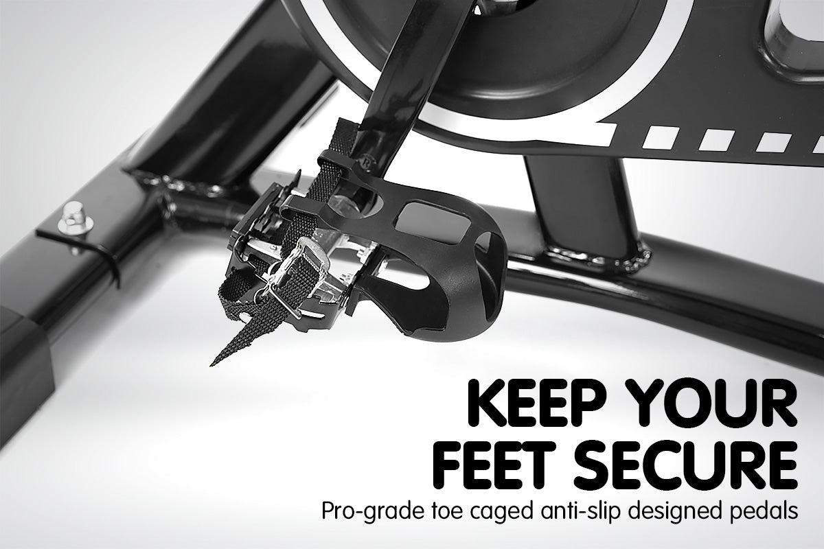 Powertrain Home Gym Flywheel Exercise Spin Bike - Black