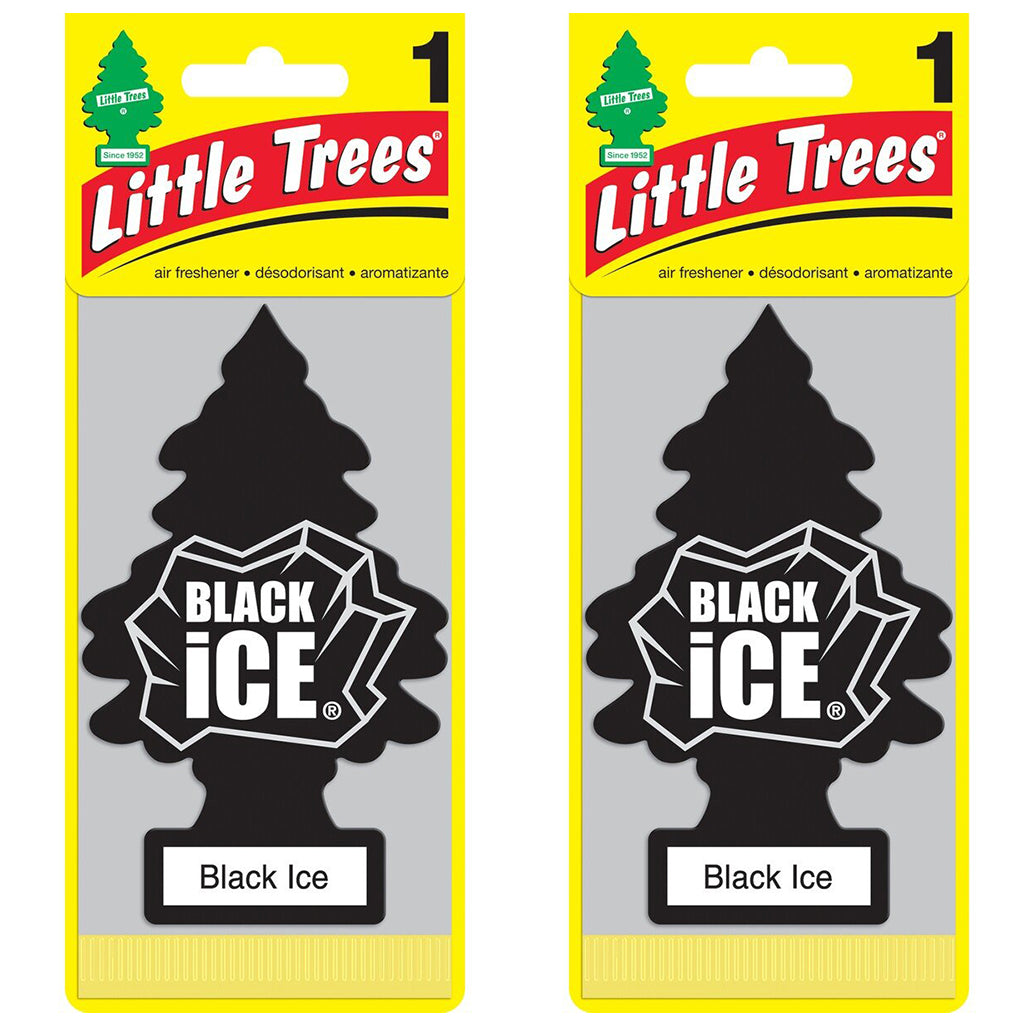 2 Pack x Little Trees Air Freshener - Black ice