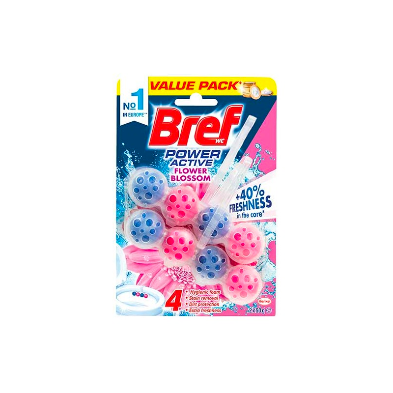Bref Power Active Toilet Block Flower Blossom 2 Pack