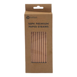 Eco Biodegradable Material Premium Paper Straws - 50PK
