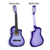 38in Pro Cutaway Acoustic Guitar with guitar bag - Purple Burst