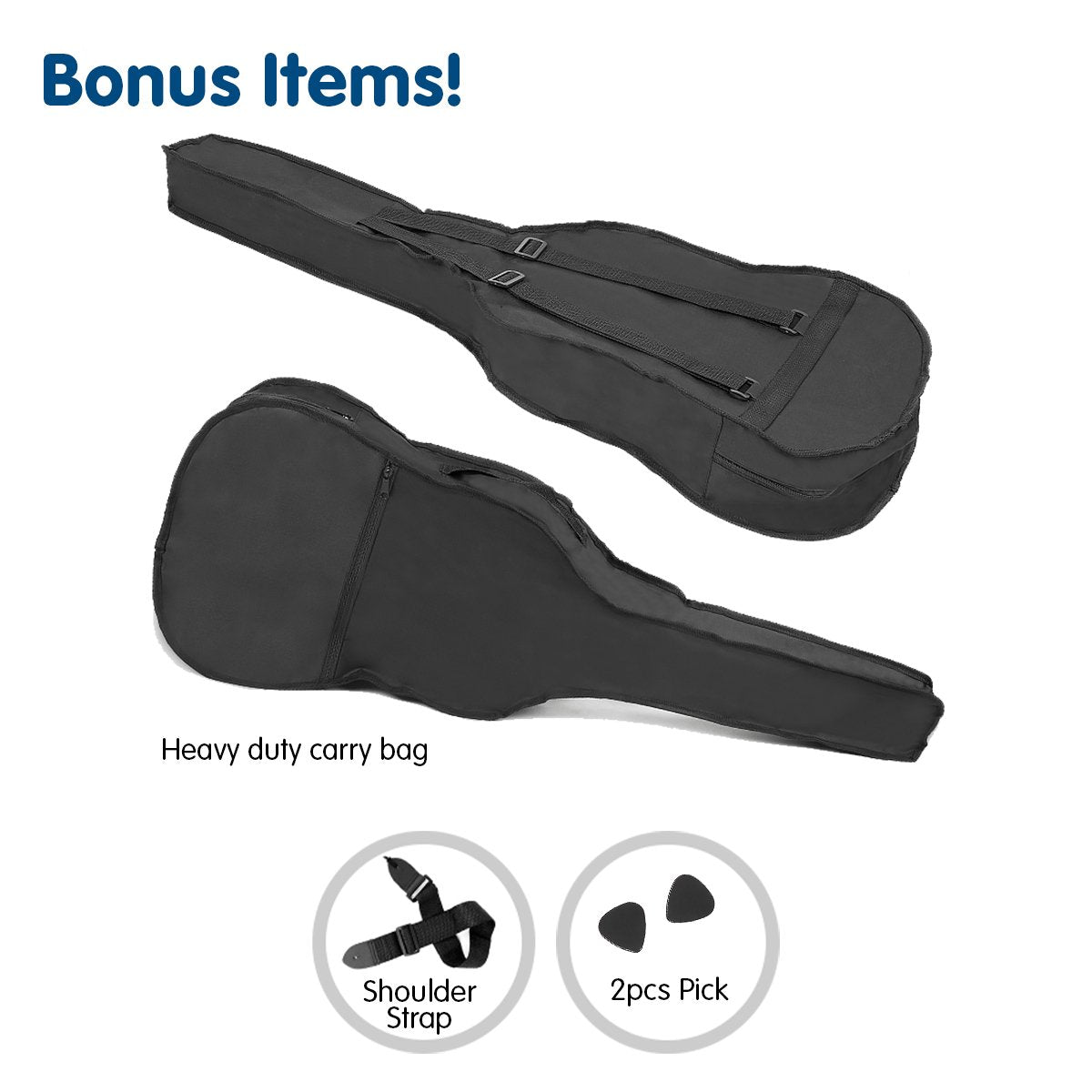 38in Cutaway Acoustic Guitar with guitar bag - Blue Burst