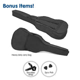 38in Cutaway Acoustic Guitar with guitar bag - Blue Burst