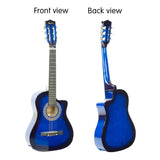 38in Cutaway Acoustic Guitar with guitar bag - Blue Burst