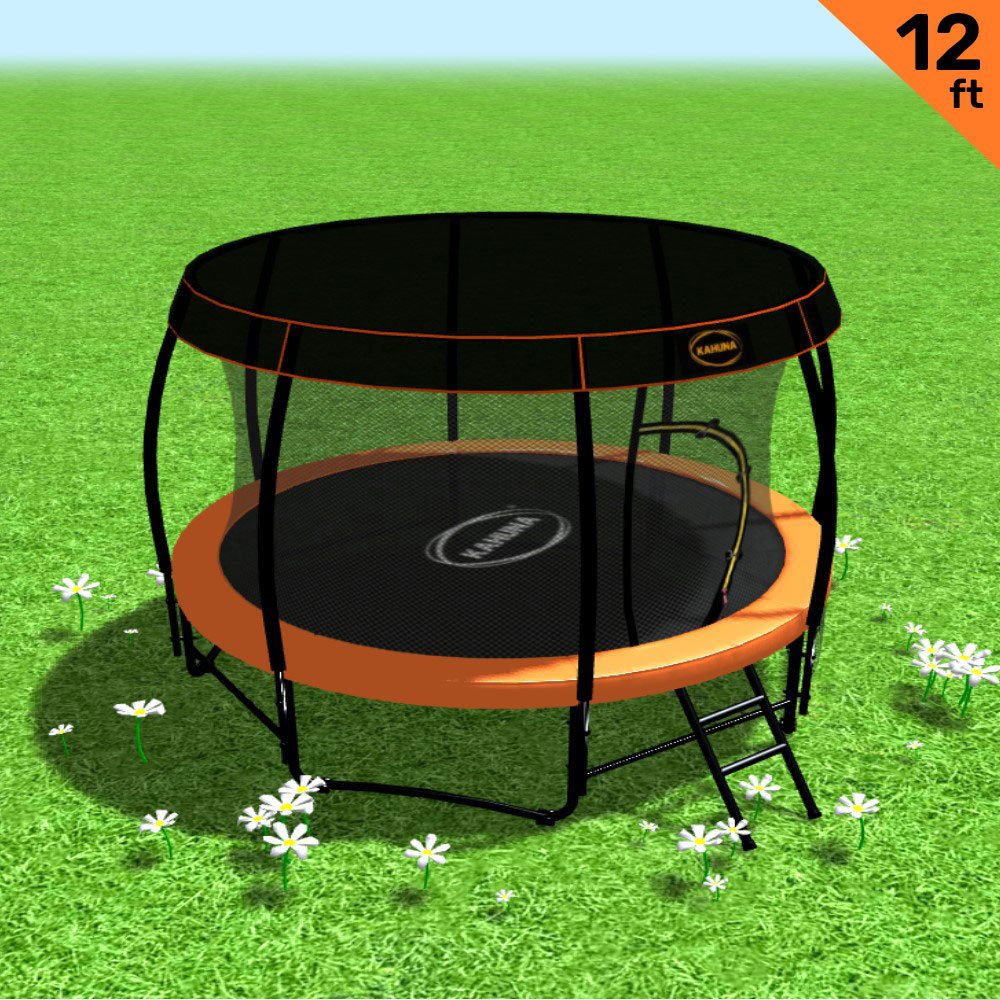 Kahuna Trampoline 12 ft with  Roof-Orange