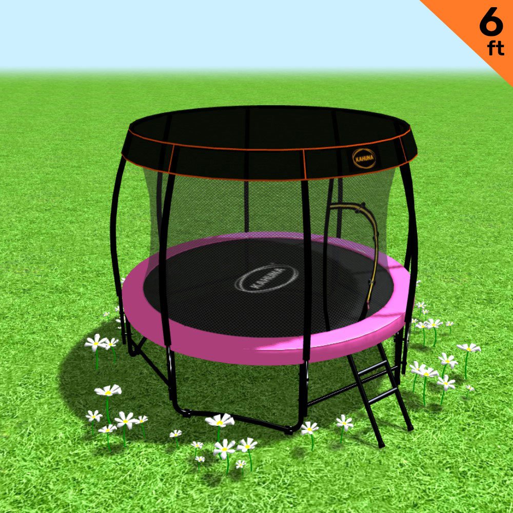 Kahuna Trampoline 6ft with Roof - Pink