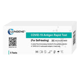 Clungene COVID-19 Rapid Antigen Nasal Swab Self Test 5pk + Black Disposable Face Masks 50pk