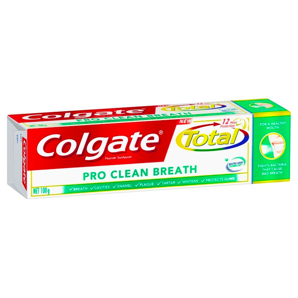 4 Pack x Colgate Total Pro Clean Breath Toothpaste 100g