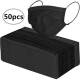 Black Disposable Face Masks - 50 Pack
