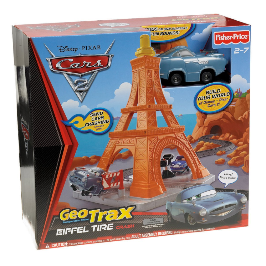 Fisher Price GeoTrax Disney Cars 2 Eiffel Tire Crash