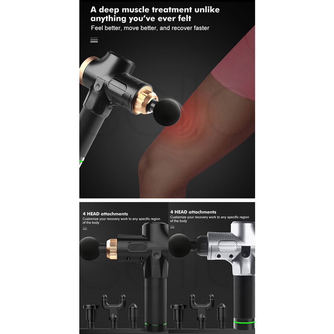Electric Massage Gun With 4 Heads Percussion