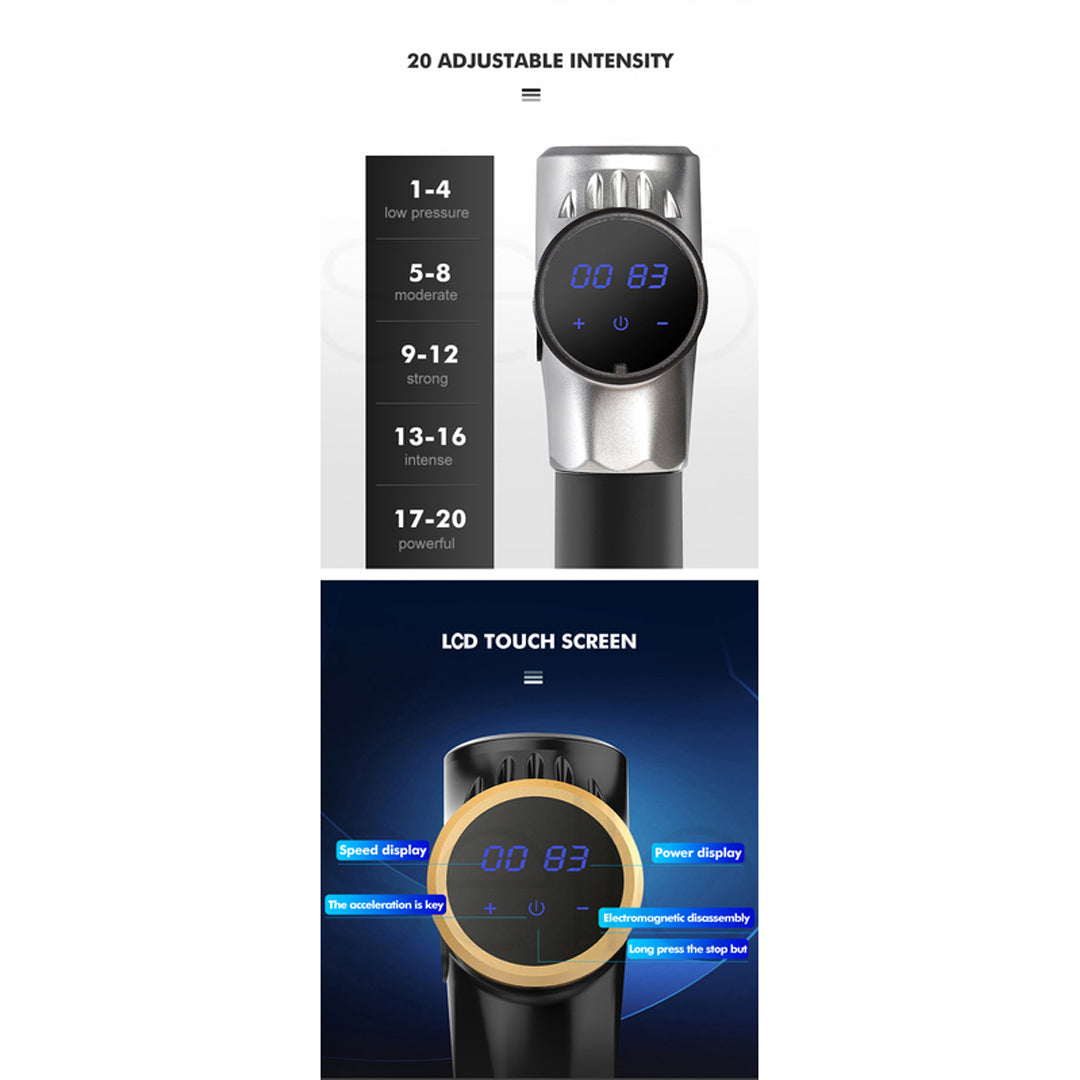 Electric Massage Gun With 4 Heads Percussion