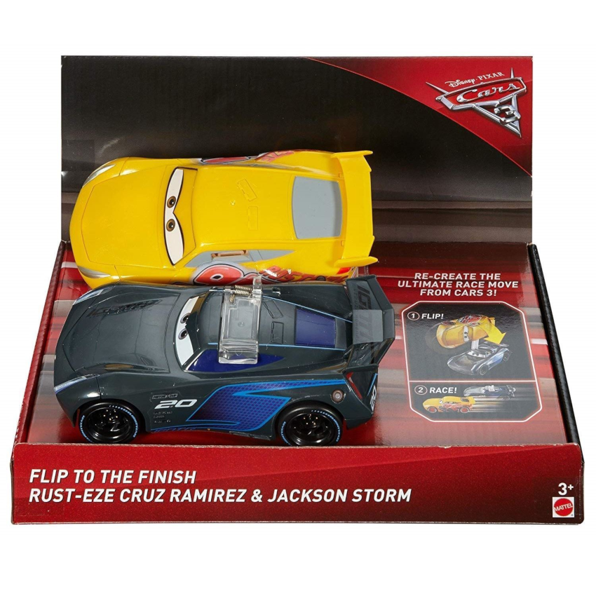 Disney Pixar Cars 3 Flip To The Finish Rust-Eze Cruz Ramirez & Jackson Storm Vehicles