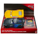 Disney Pixar Cars 3 Flip To The Finish Rust-Eze Cruz Ramirez & Jackson Storm Vehicles