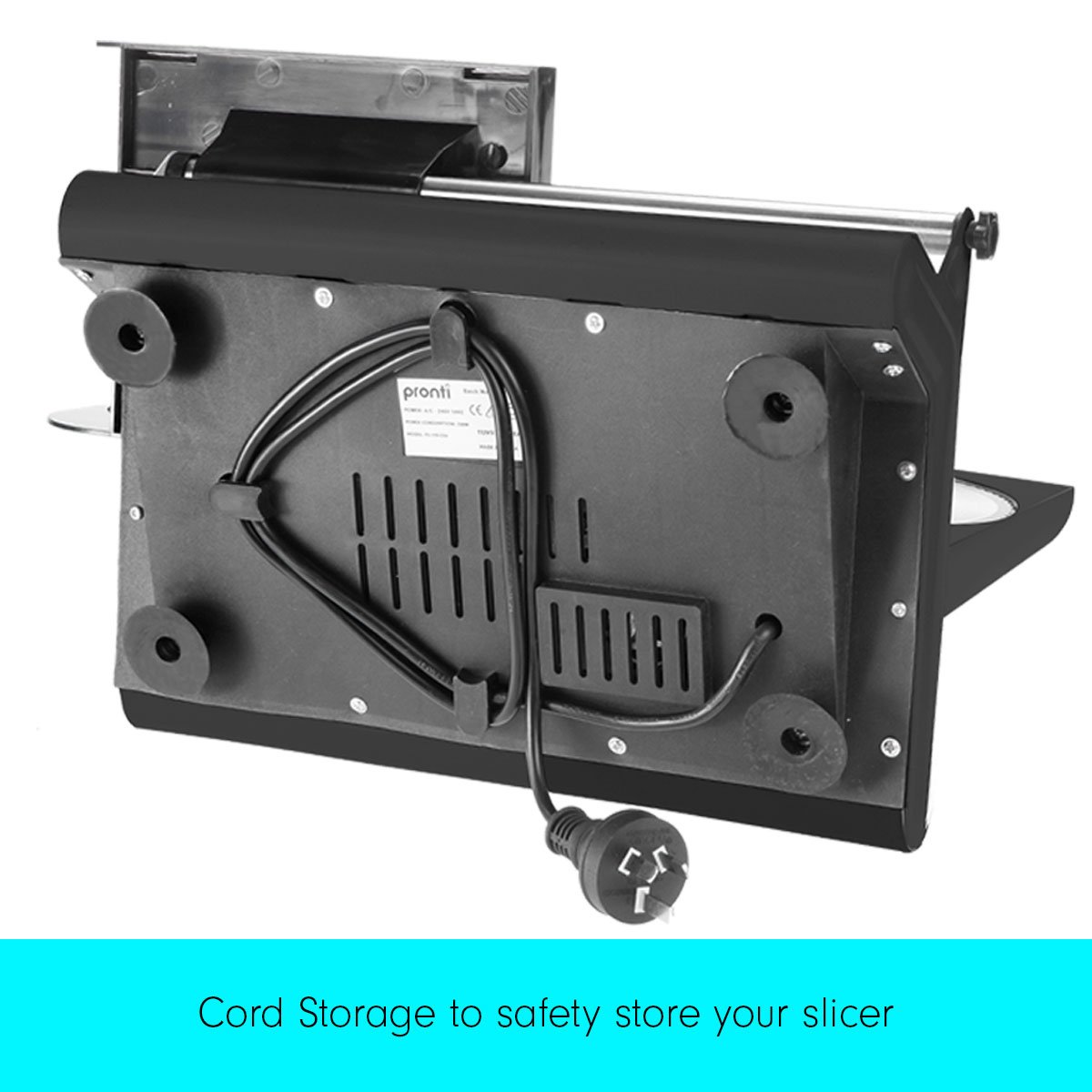 200W Pronti Deli and Food Electric Meat Slicer Blades Processor Black