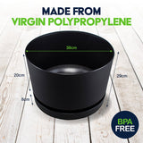 Tomato Planter Pot Shrub/Tub With Self Draining Saucer - Round - 29x39cm