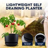 Tomato Planter Pot Shrub/Tub With Self Draining Saucer - Round - 29x39cm