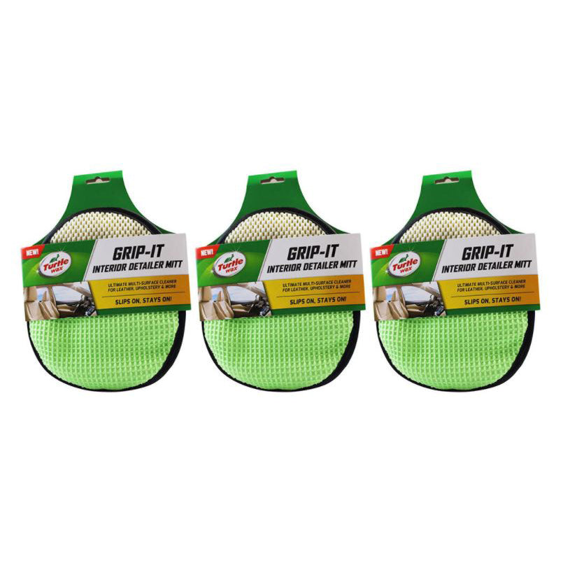 3 Pack x Turtle Wax Grip-It Interior Detailer Mitt