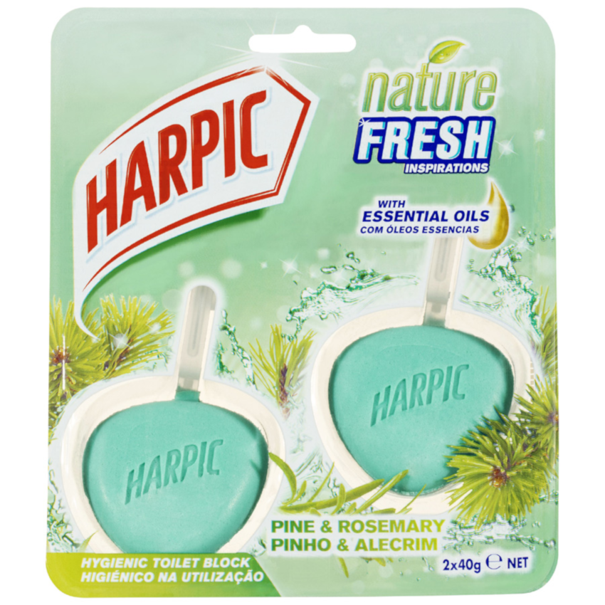 Harpic Nature Fresh Hygienic Toilet Block Pine & Rosemary 2 Pack