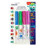 Penline Hot Colour Wild Things Ballpoint Pens 4 pack