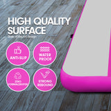 7m x 1m Air Track Inflatable Gymnastics Mat Tumbling - Grey Pink